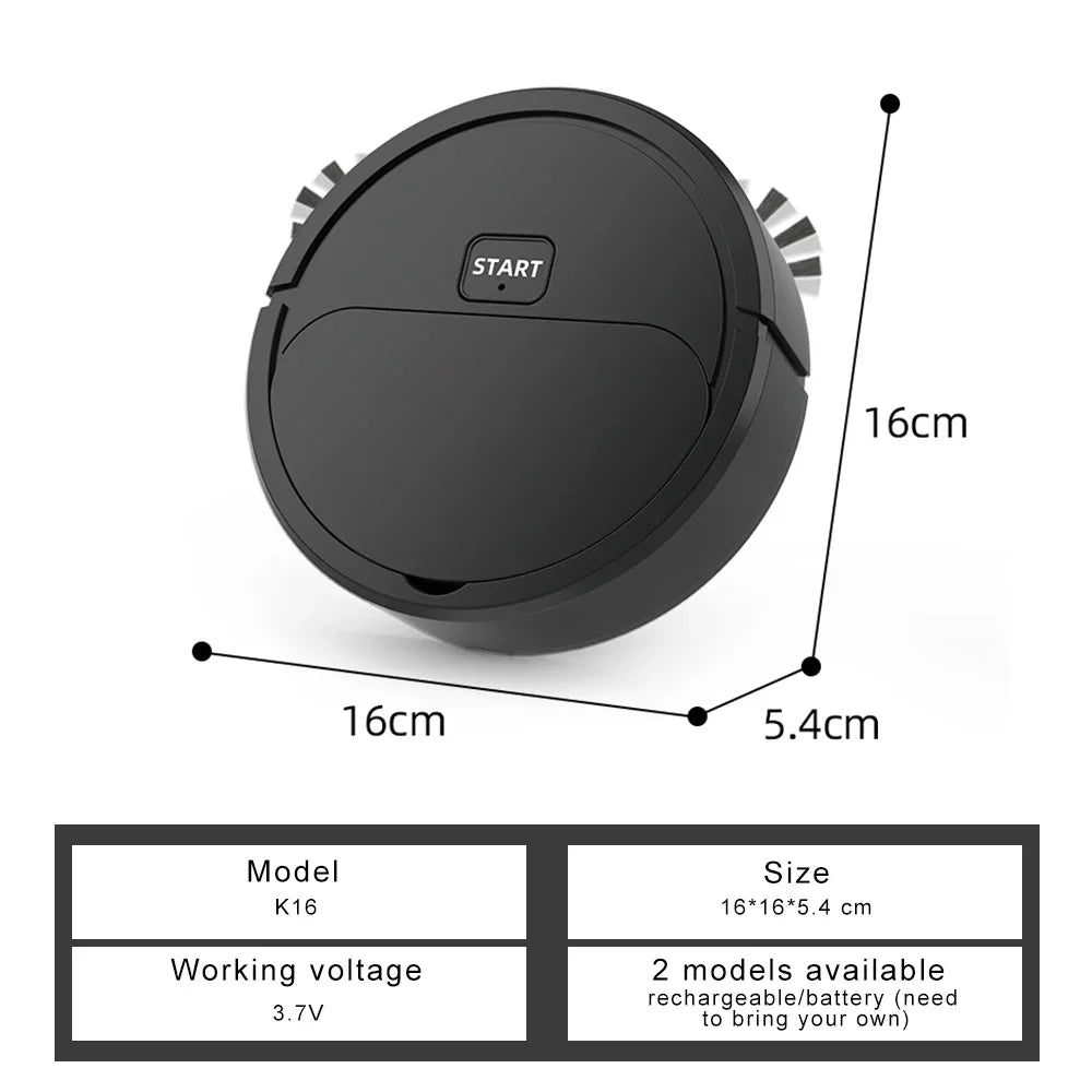 3-in-1 Smart Robotic Vacuum Cleaner – Automatic Sweeping, Mopping & USB Rechargeable Mini Robot