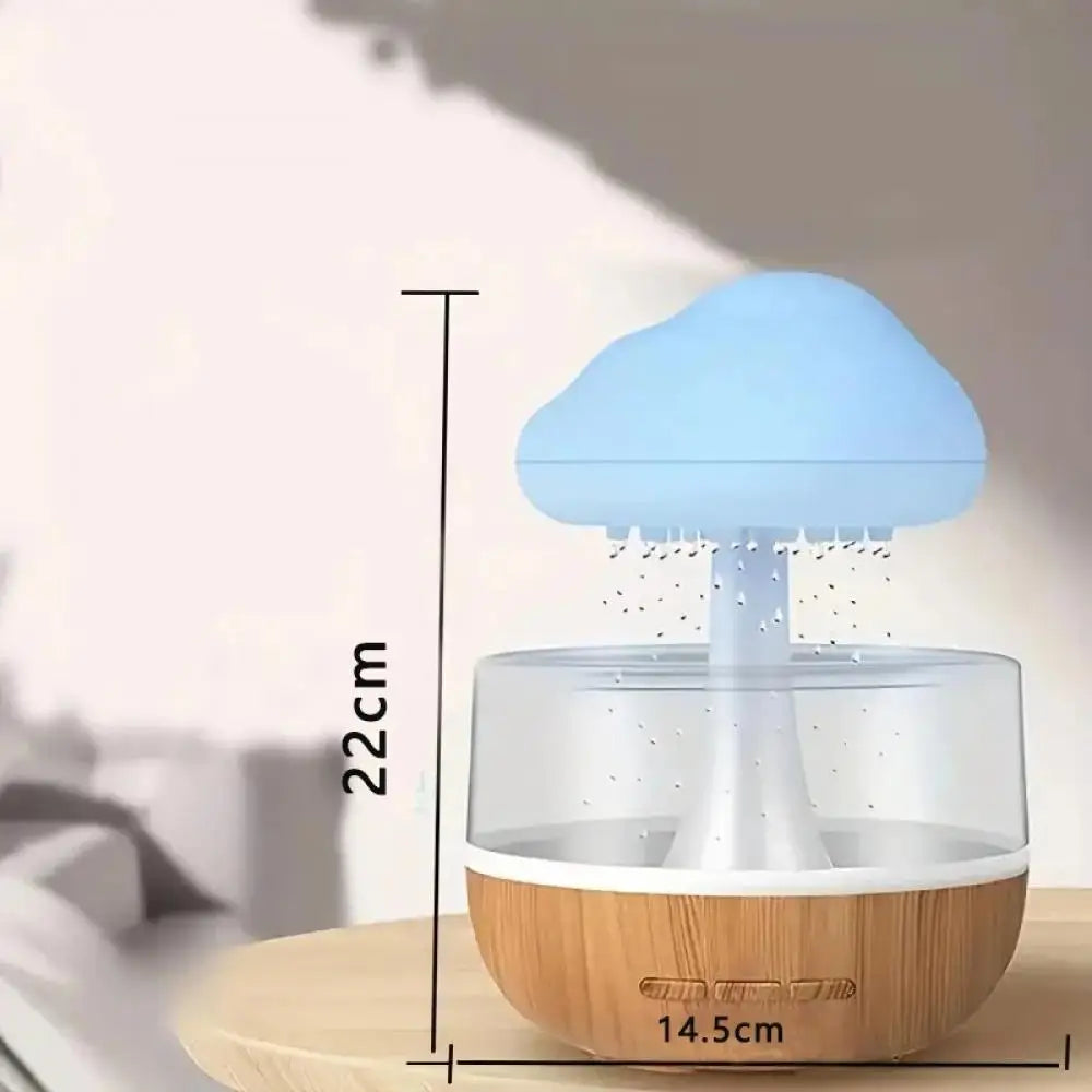 Rain Cloud Humidifier with Colorful Mushroom Lamp – USB Aromatherapy Essential Oil Diffuser & Night Light for Home Bedroom