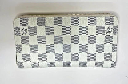 Louis Vuitton Damier Azur Zippy Zip Around Long Wallet Purse White
