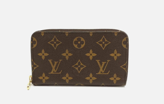 LOUIS VUITTON MONOGRAM ZIPPY WALLET ZIP AROUND LONG PURSE BROWN