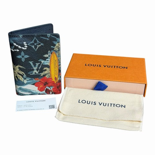NEW Louis Vuitton Pocket Organizer Monogram Surfin’ Blue Bifold Wallet