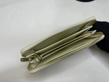 Louis Vuitton Damier Azur Zippy Zip Around Long Wallet Purse White