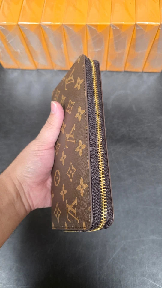LOUIS VUITTON MONOGRAM ZIPPY WALLET ZIP AROUND LONG PURSE BROWN