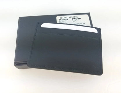 New Authentic Gucci Guccissima Dark Blue Black Leather Card Case Card Holder